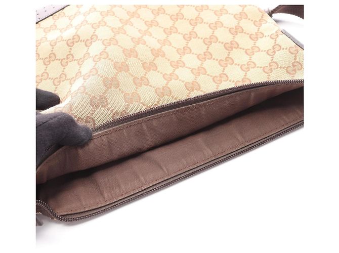 Borsa a Spalla in Tela GG Gucci Marrone Beige - vista 5