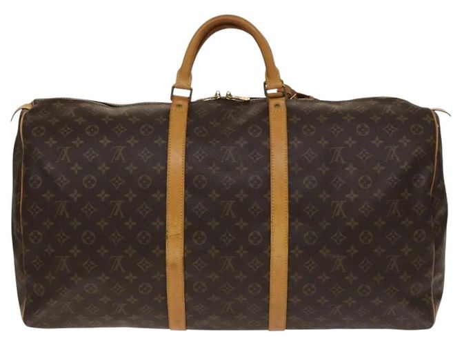 Borsa Keepall Louis Vuitton in tela Monogram 60 Marrone - vista 2