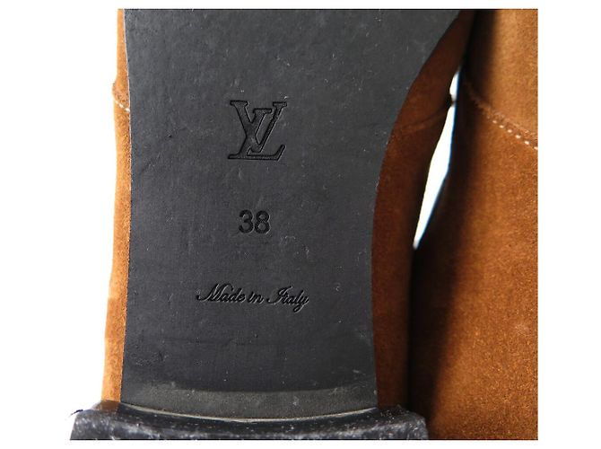 STIVALI ALLA CAVIGLIA JUMBLE IN CAMOSCIO E MONOGRAMMA LOUIS VUITTON 38 Marrone - vista 11