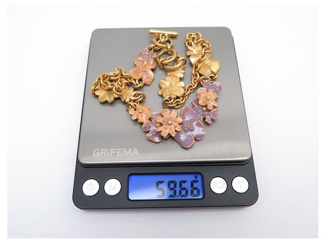 SET VINTAGE JEAN LOUIS SCHERRER COLLANA + ORECCHINI + BROCCO IN EMAIL D'oro - vista 5