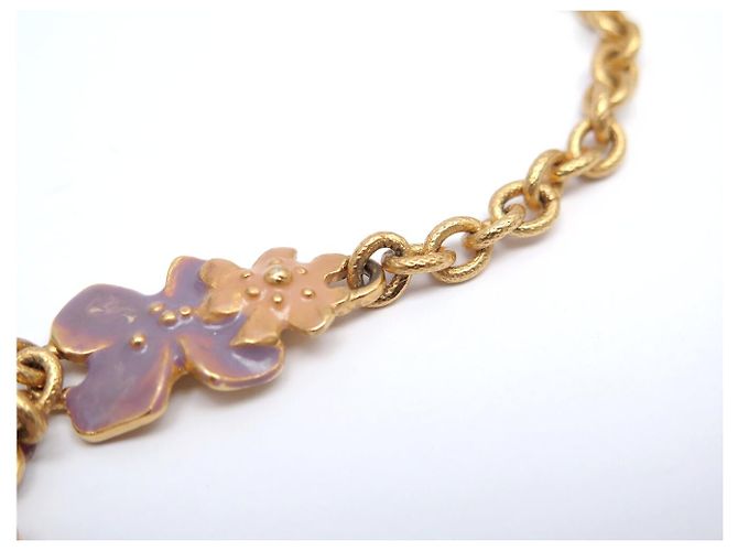 SET VINTAGE JEAN LOUIS SCHERRER COLLANA + ORECCHINI + BROCCO IN EMAIL D'oro - vista 7