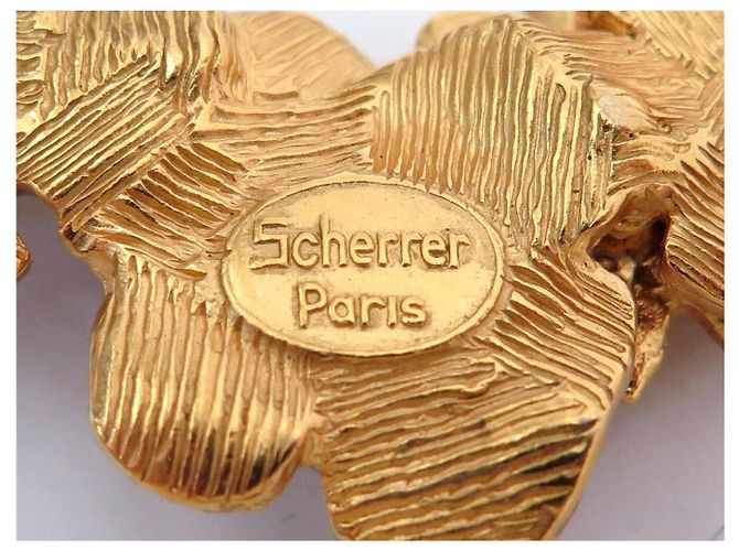 SET VINTAGE JEAN LOUIS SCHERRER COLLANA + ORECCHINI + BROCCO IN EMAIL D'oro - vista 9