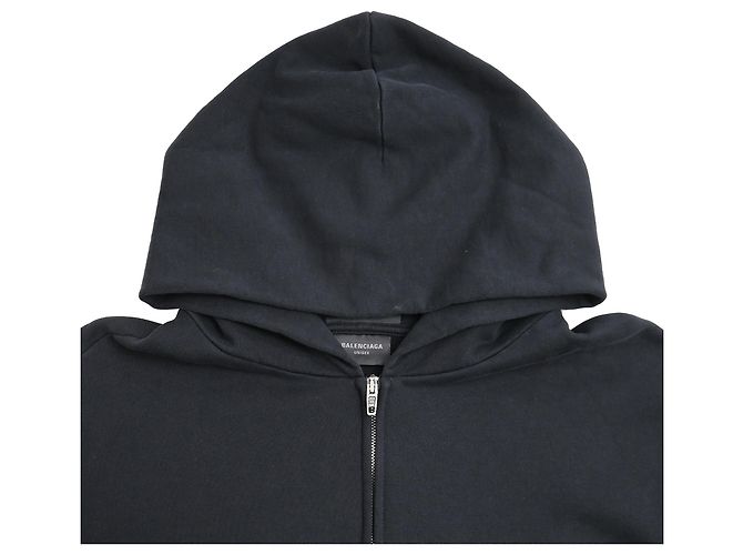 Everyday Felpa con zip Balenciaga in cotone nero - vista 5