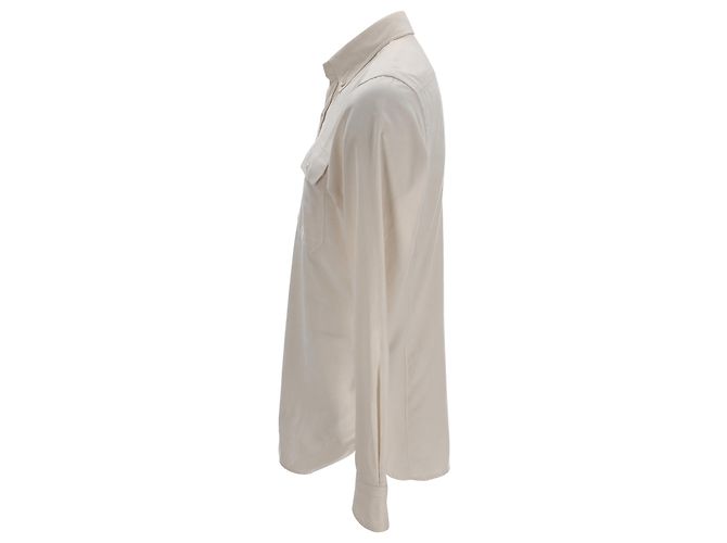 Camicia spazzolata tinta in capo Tom Ford in cotone bianco Crudo - vista 2