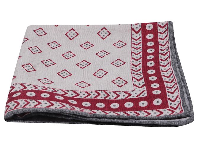 Brunello Cucinelli Geometric Pattern Pocket Square in Multicolor Silk Multiple colors - view 3
