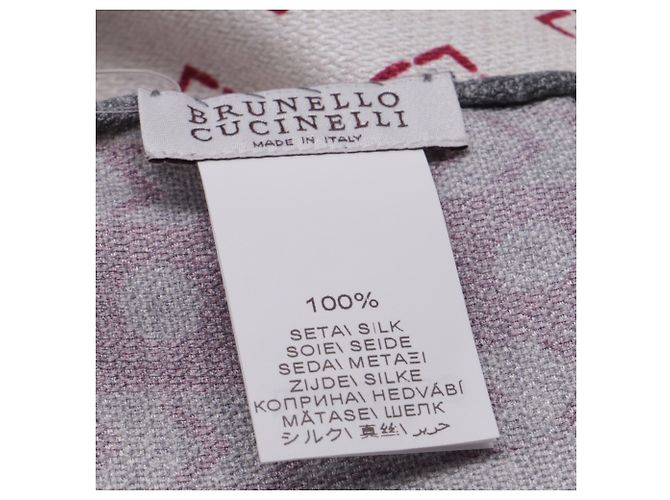 Brunello Cucinelli Geometric Pattern Pocket Square in Multicolor Silk Multiple colors - view 4