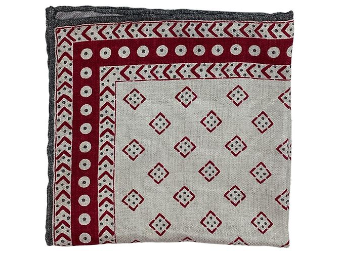 Brunello Cucinelli Geometric Pattern Pocket Square in Multicolor Silk Multiple colors - view 5