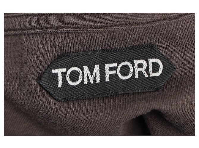 T-shirt a maniche lunghe Tom Ford in lyocell grigio - vista 4