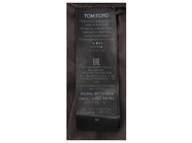 T-shirt a maniche lunghe Tom Ford in lyocell grigio - vista 6