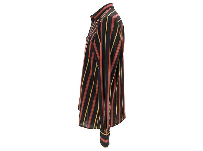 Camicia a righe con bottoni Bottega Veneta in cotone multicolore - vista 2