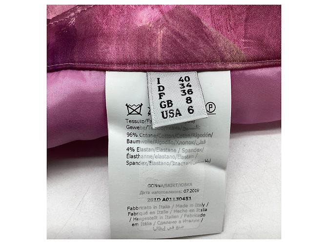 Saia impressa Moschino Couture em algodão rosa - vista 4