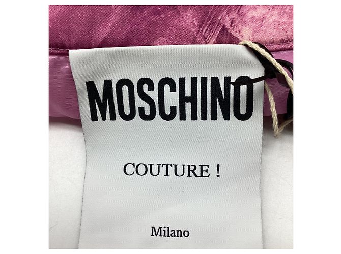 Saia impressa Moschino Couture em algodão rosa - vista 5