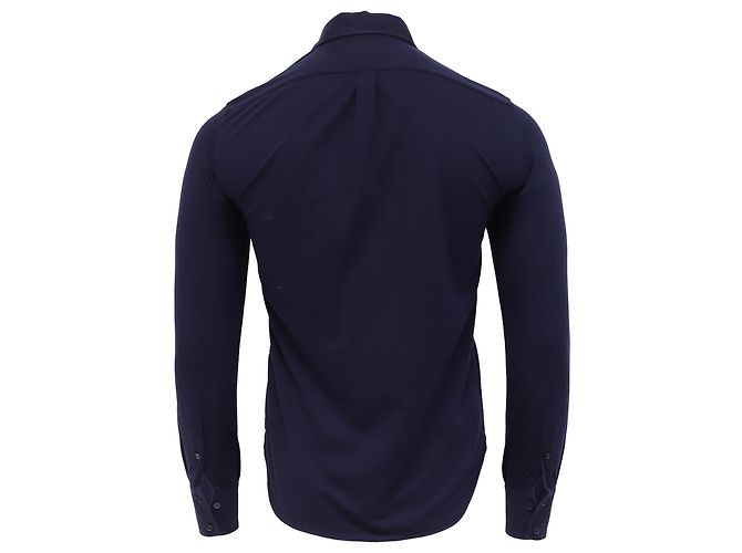 Camicia con bottoni Brunello Cucinelli in cotone blu navy - vista 4