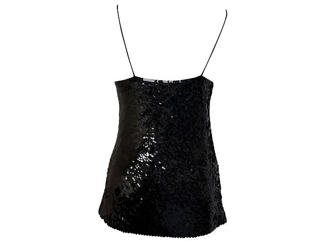 Iro Erna Pailletten-Camisole-Top aus schwarzem Polyester - Ansicht 3