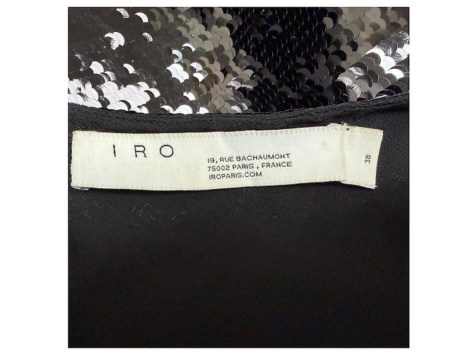 Iro Erna Pailletten-Camisole-Top aus schwarzem Polyester - Ansicht 4