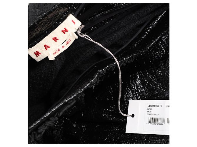 Falda Midi Metálica Marni en Algodón Negro - vista 8