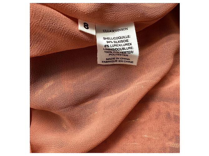 Vestido Mini Wrap Impresso Noemi em Seda Laranja Ulla Johnson - vista 6