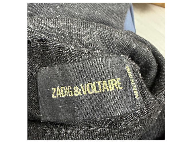 Suéter de cuello alto Zadig & Voltaire en lana merina gris - vista 4