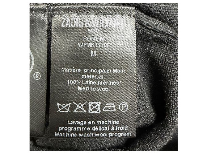 Suéter de cuello alto Zadig & Voltaire en lana merina gris - vista 5