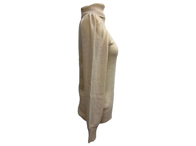 Suéter de gola alta Chloé em cashmere bege - vista 2