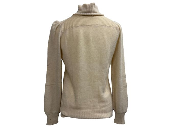 Suéter de gola alta Chloé em cashmere bege - vista 3