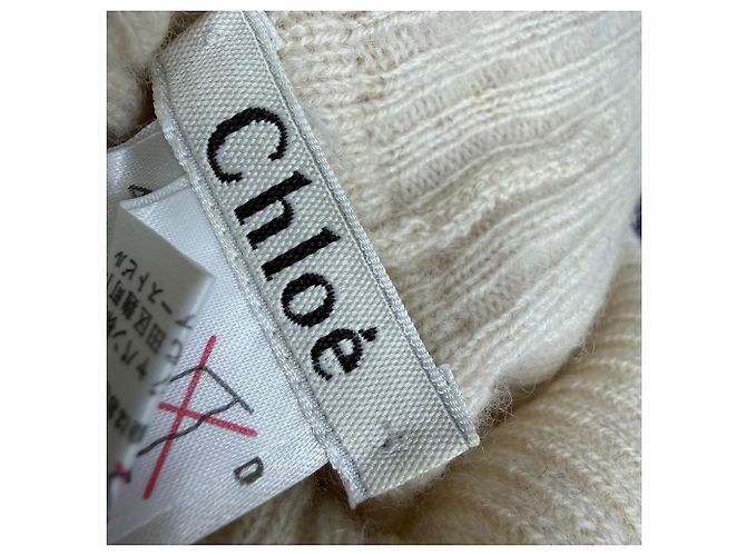 Suéter de gola alta Chloé em cashmere bege - vista 4