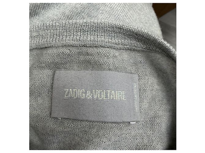 Rime Bis Pullover aus grauer Merinowolle von Zadig & Voltaire - Ansicht 4