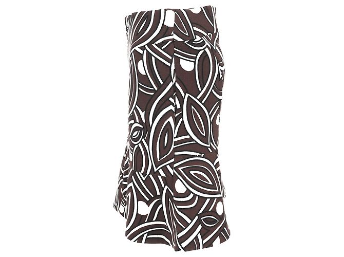 Falda midi estampada Marni en lana marrón - vista 2