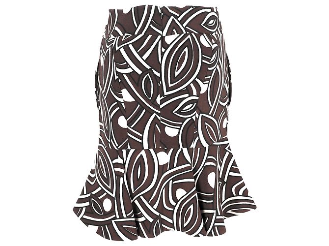 Falda midi estampada Marni en lana marrón - vista 3