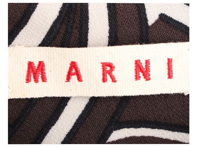 Falda midi estampada Marni en lana marrón - vista 4