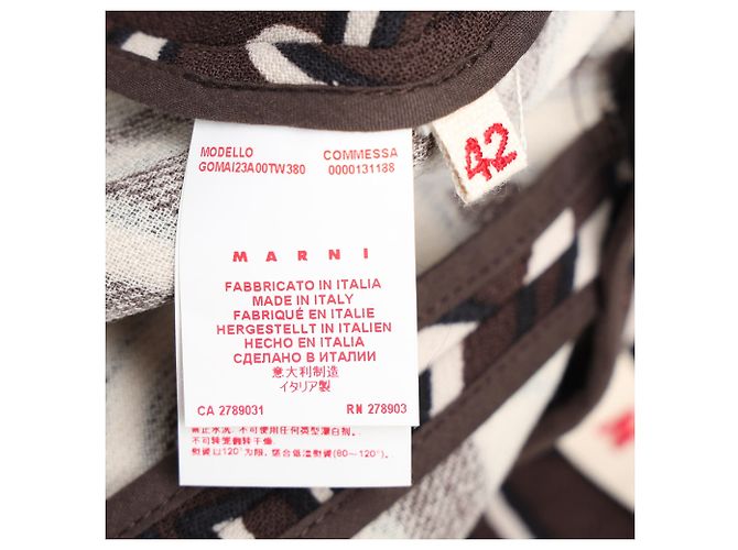 Falda midi estampada Marni en lana marrón - vista 5