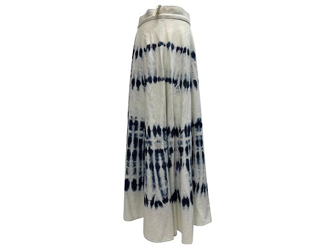 Falda midi de algodón blanco con estampado tie-dye Weekend Max Mara - vista 2