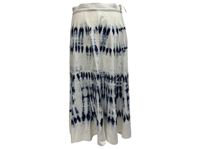 Falda midi de algodón blanco con estampado tie-dye Weekend Max Mara - vista 3