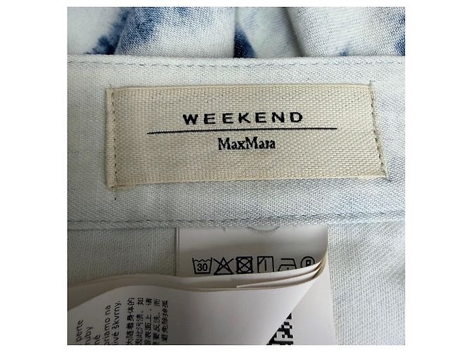 Falda midi de algodón blanco con estampado tie-dye Weekend Max Mara - vista 4