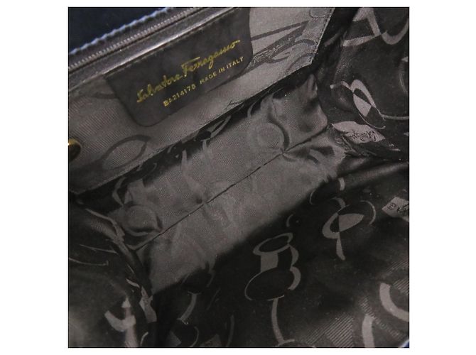 Borsa in pelle blu navy Salvatore Ferragamo - vista 6