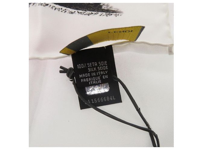 Bufanda de seda con logo Baguette Mania de Fendi Negro Blanco Azul - vista 5