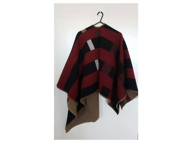 Burberry Poncho-Cape aus Wolle und Kaschmir mit Karomuster Kamel - Ansicht 5