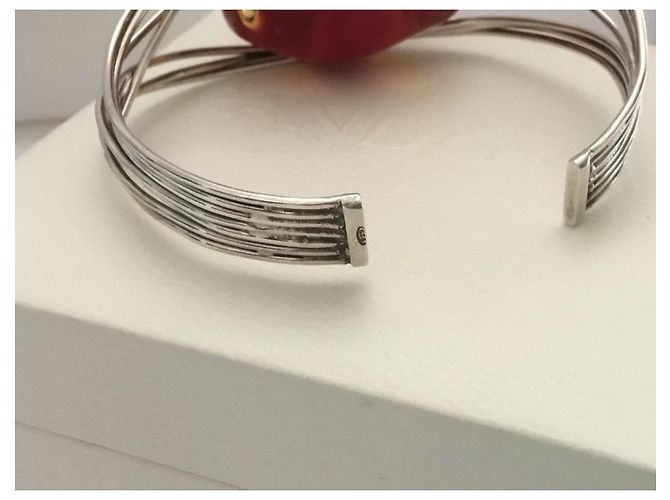 Autre Marque Bracciale a 7 fili in argento sterling 925 con pietra champagne e bordeaux - vista 12