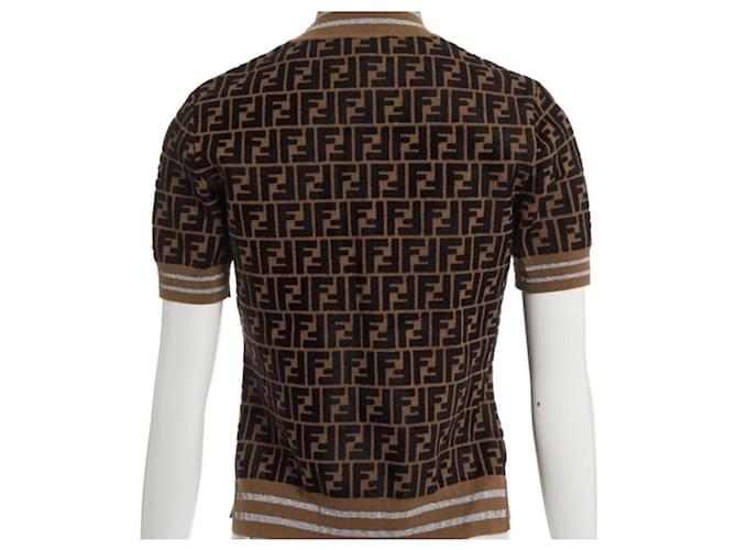 FENDI DAMEN MONOGRAM PULL FF "PRINTS-ON" NICKI MINAJ NEU 40IT Braun - Ansicht 2