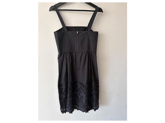 Isabel Marant Etoile Vestido preto de algodão com bordados - vista 2
