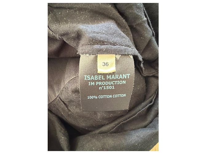 Isabel Marant Etoile Vestido preto de algodão com bordados - vista 4