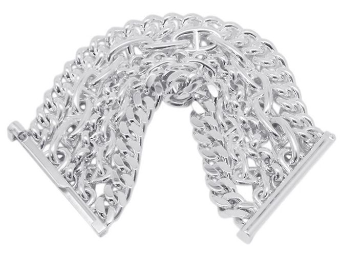 Bracciale Multi-Catenina Chaine d'Ancre Hermès Argento - vista 4