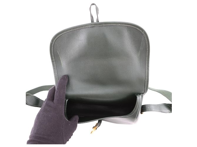 Duffle Hermès Borsa a spalla in pelle di vitello verde Hermes - vista 5