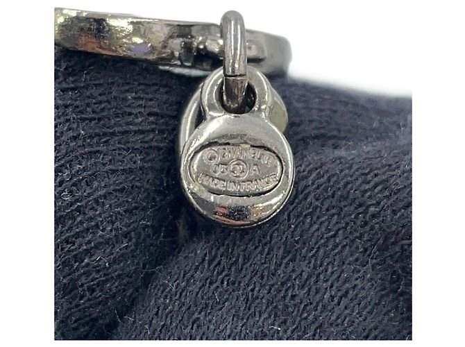Bracciale in velluto e charm in strass Chanel Nero Argento - vista 12