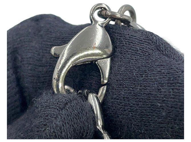 Bracciale in velluto e charm in strass Chanel Nero Argento - vista 6
