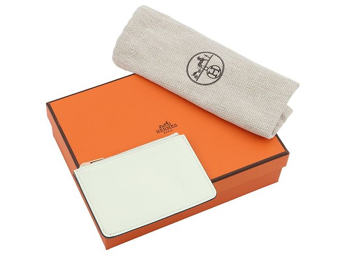 Monedero Roulis Reli Verso de Hermès Beige Verde claro - vista 15