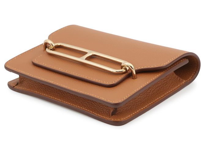 Monedero Roulis Reli Verso de Hermès Beige Verde claro - vista 2