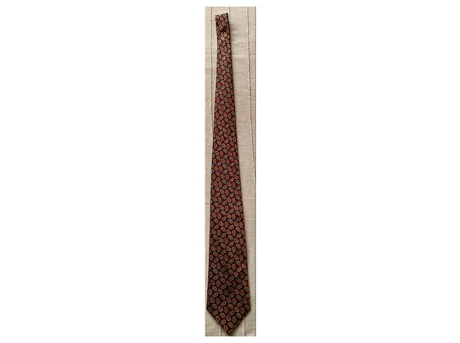 Autre Marque Richel Tie in silk with paisley pattern Red Blue Golden - view 2