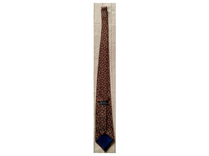 Autre Marque Richel Tie in silk with paisley pattern Red Blue Golden - view 3