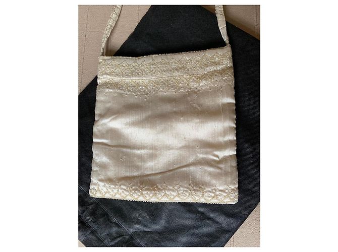 Autre Marque Borsa a tracolla Laura Ashley in seta avorio con perline Bianco - vista 2
